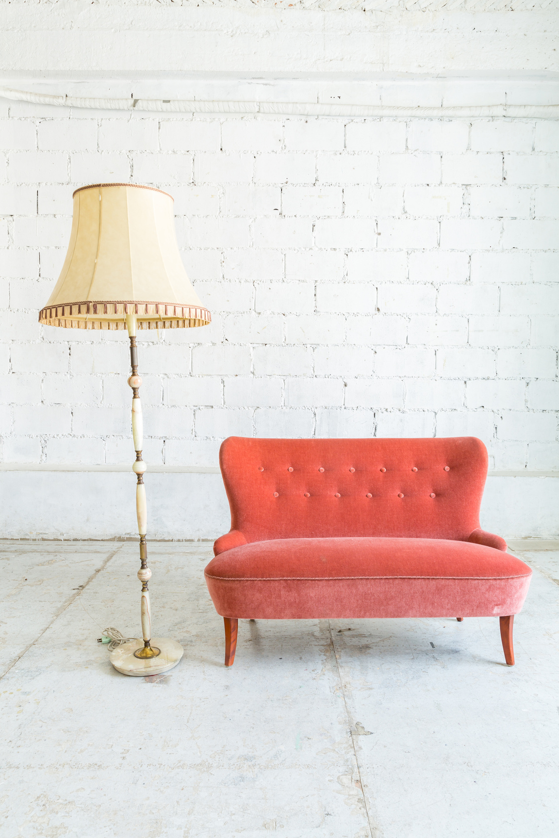 Red sofa couch