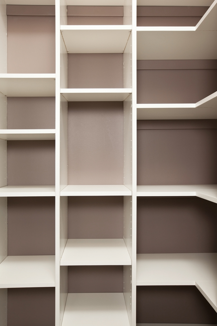 Empty Pantry or Closet Storage Cubbies